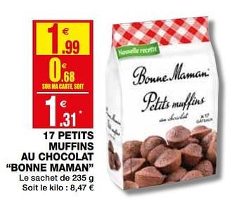 Promoties 17 petits muffins au chocolat bonne maman - Bonne Maman - Geldig van 06/05/2020 tot 17/06/2020 bij Coccinelle