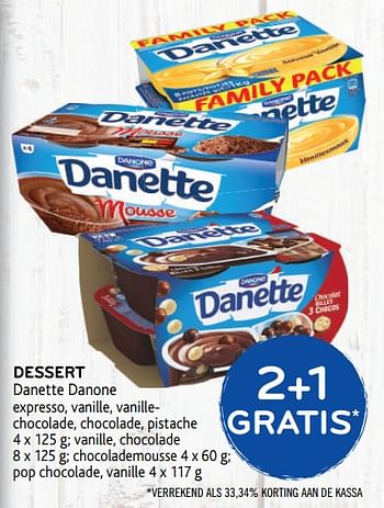 Promoties Dessert danette danone 2+1 gratis - Danone - Geldig van 20/05/2020 tot 02/06/2020 bij Alvo