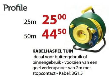 Promotions Kabelhaspel tuin - Profile - Valide de 11/05/2020 à 31/05/2020 chez Bouwcenter Frans Vlaeminck