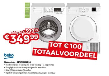 Promoties Beko wasmachine - bewtv8712bls - Beko - Geldig van 07/05/2020 tot 30/06/2020 bij Exellent