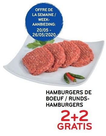 Promotions Hamburgers de boeuf 2+2 gratis - Produit maison - Alvo - Valide de 20/05/2020 à 02/06/2020 chez Alvo