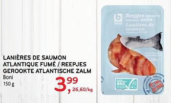 Promotions Lanières de saumon atlantique fumé boni - Boni - Valide de 20/05/2020 à 02/06/2020 chez Alvo