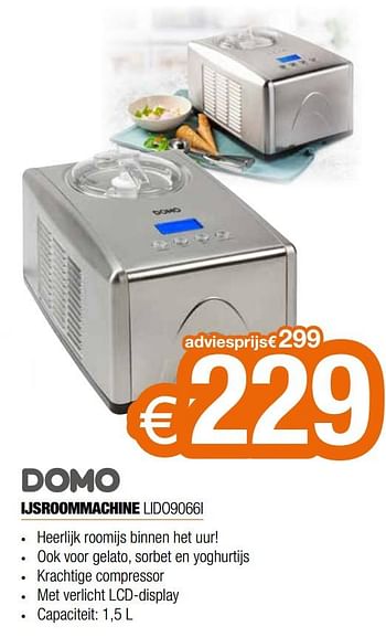 Promoties Domo elektro ijsroommachine lido9066i - Domo elektro - Geldig van 07/05/2020 tot 30/06/2020 bij Expert