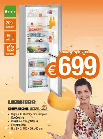 Promoties Liebherr koelvriescombi lbcnpel431321 - Liebherr - Geldig van 07/05/2020 tot 30/06/2020 bij Expert
