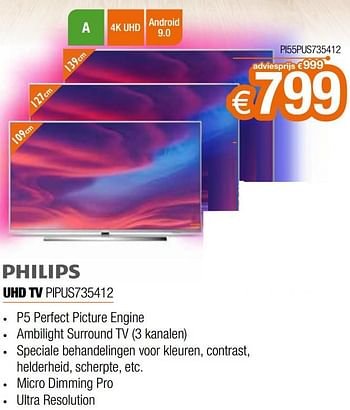 Promoties Philips uhd tv pi55pus735412 - Philips - Geldig van 07/05/2020 tot 30/06/2020 bij Expert