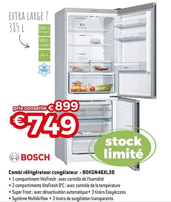 Promoties Bosch combi réfrigérateur congélateur - bokgn46xl30 - Bosch - Geldig van 07/05/2020 tot 30/06/2020 bij Exellent