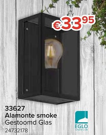 Promoties 33627 alamonte smoke gestoomd glas - Eglo - Geldig van 18/05/2020 tot 14/06/2020 bij Euro Shop