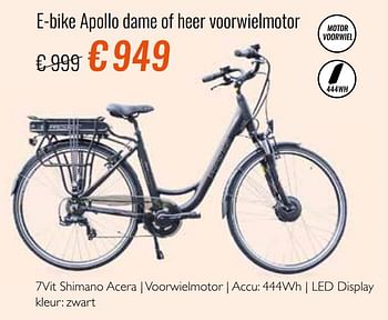 Promoties E-bike apollo dame of heer voorwielmotor - Prestige Fietsen - Geldig van 18/05/2020 tot 14/06/2020 bij Euro Shop