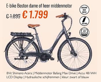 Promoties E-bike boston dame of heer middenmotor - Prestige Fietsen - Geldig van 18/05/2020 tot 14/06/2020 bij Euro Shop