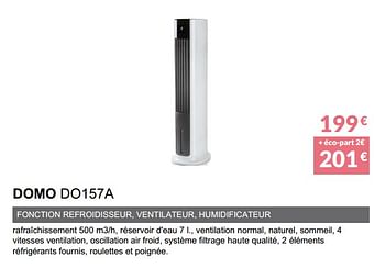 Promotions Ventilateur domo do157a - Domo elektro - Valide de 03/04/2020 à 30/09/2020 chez Copra