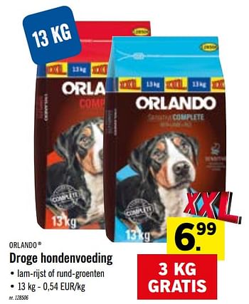 niet Onderverdelen Meerdere Orlando Droge hondenvoeding - Promotie bij Lidl