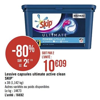 Promo Skip lessive liquide active clean * chez Casino Hyperfrais