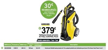 Promotions Kärcher nettoyeur haute pression k7 full control plus - Kärcher - Valide de 11/05/2020 à 28/06/2020 chez Bricorama