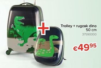 Promoties Trolley + rugzak dino - Euro Happy - Geldig van 18/05/2020 tot 14/06/2020 bij Euro Shop