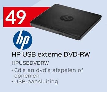 Promoties Hp usb externe dvd-rw hpusbdvdrw - HP - Geldig van 07/05/2020 tot 30/06/2020 bij Selexion