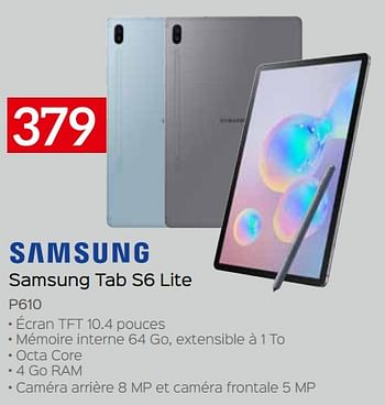 Promotions Samsung tab s6 lite p610 - Samsung - Valide de 07/05/2020 à 30/06/2020 chez Selexion