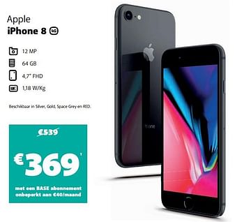 Promotions Apple iphone 8 - Apple - Valide de 11/05/2020 à 25/05/2020 chez Base