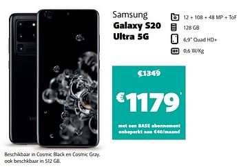 Promoties Samsung galaxy s20 ultra 5g - Samsung - Geldig van 11/05/2020 tot 25/05/2020 bij Base