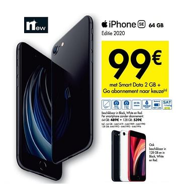 Promoties Apple iphone se 64 gb editie 2020 - Apple - Geldig van 13/05/2020 tot 25/05/2020 bij Carrefour