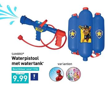 Promotions Waterpistool met watertank - Sambro - Valide de 16/05/2020 à 21/06/2020 chez Aldi
