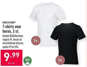 Promoties T-shirts voor heren - Enrico Mori - Geldig van 23/05/2020 tot 29/05/2020 bij Aldi