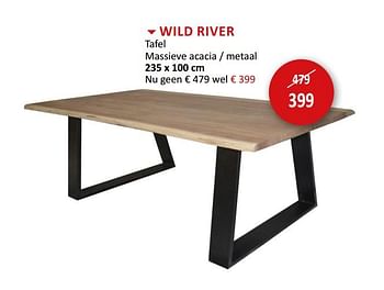 Promotions Wild river tafel massieve acacia - metaal - Produit maison - Weba - Valide de 12/05/2020 à 07/06/2020 chez Weba