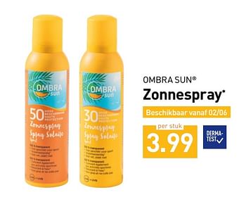 Promotions Spray solaire - Ombra - Valide de 16/05/2020 à 21/06/2020 chez Aldi