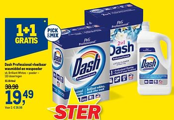 Promoties Dash professional vloeibaar wasmiddel en waspoeder brilliant whites - Dash - Geldig van 20/05/2020 tot 02/06/2020 bij Makro