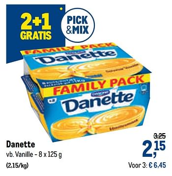 Promoties Danette vanille - Danone - Geldig van 20/05/2020 tot 02/06/2020 bij Makro