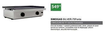 Promoties Plancha gaz simogas silver-75fonte - Simogas - Geldig van 03/04/2020 tot 30/09/2020 bij Copra