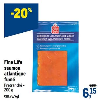 Promoties Fine life saumon atlantique fumé - Fine Life - Geldig van 20/05/2020 tot 02/06/2020 bij Makro