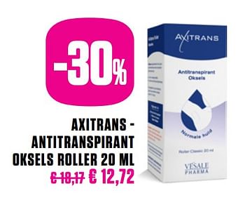 Promotions Axitrans - antitranspirant oksels roller - Axitrans - Valide de 25/05/2020 à 27/09/2020 chez Medi-Market