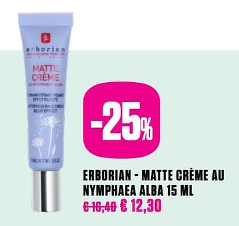 Promoties Erborian - matte crème au nymphaea alba - Erborian - Geldig van 25/05/2020 tot 27/09/2020 bij Medi-Market