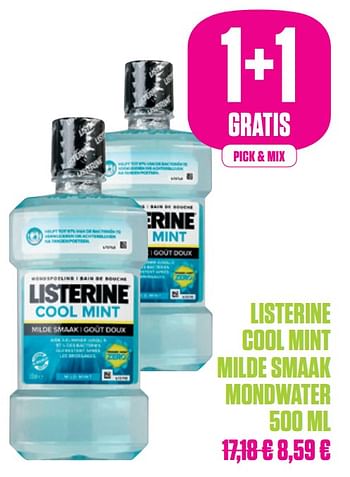 Promoties Listerine cool mint milde smaak mondwater - Listerine - Geldig van 25/05/2020 tot 27/09/2020 bij Medi-Market