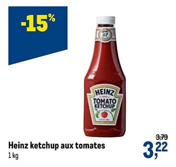 Promoties Heinz ketchup aux tomates - Heinz - Geldig van 20/05/2020 tot 02/06/2020 bij Makro