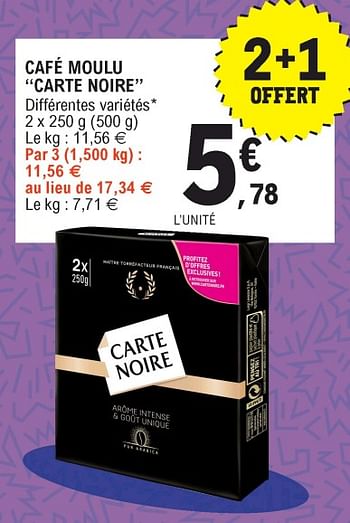 Cartenoire Cafe Moulu Carte Noire En Promotion Chez E Leclerc