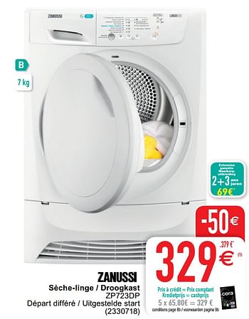 Promotions Zanussi sèche-linge - droogkast zp723dp - Zanussi - Valide de 19/05/2020 à 30/05/2020 chez Cora