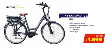 Promoties Prestige e-bike tango - Prestige - Geldig van 22/05/2020 tot 14/06/2020 bij Euro Shop