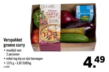 Promoties Verspakket groene curry - Huismerk - Lidl - Geldig van 25/05/2020 tot 30/05/2020 bij Lidl