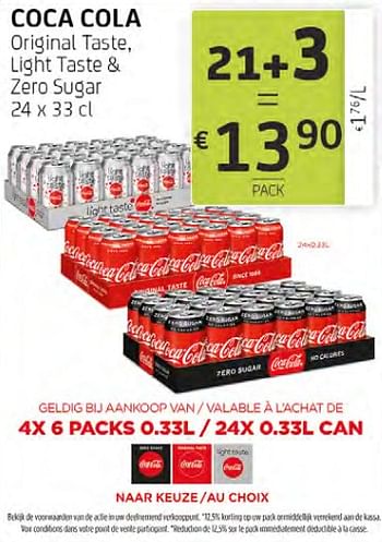 Promoties Coca cola original taste light taste + zero sugar - Coca Cola - Geldig van 15/05/2020 tot 28/05/2020 bij BelBev