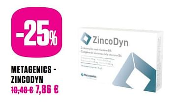 Promotions Metagenics - zincodyn - Metagenics - Valide de 25/05/2020 à 27/09/2020 chez Medi-Market