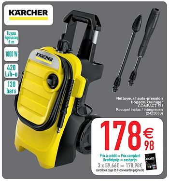 Promoties Kärcher nettoyeur haute-pression hogedrukreiniger compact eu - Kärcher - Geldig van 19/05/2020 tot 30/05/2020 bij Cora