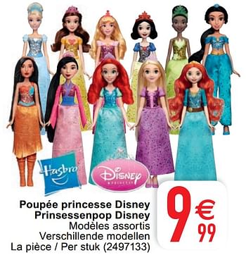 Promoties Poupée princesse disney prinsessenpop disney - Hasbro - Geldig van 19/05/2020 tot 30/05/2020 bij Cora