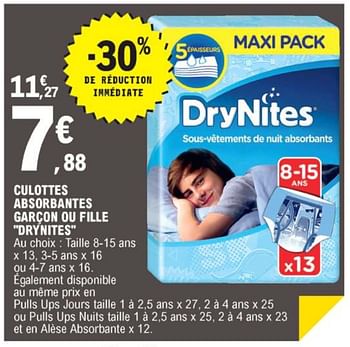 DryNites culottes absorbantes pour la nuit - Garçon - 8 à 15 ans