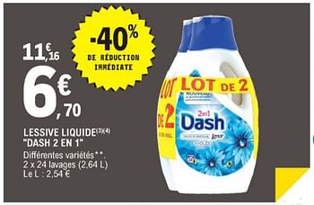 Promo Dash lessive liquide 2 en 1 envolée d'air (1) chez Auchan