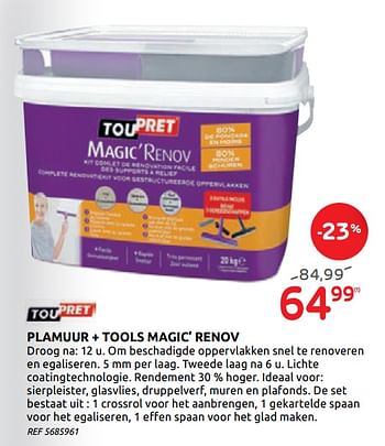 Promoties Plamuur + tools magic` renov - TouPret - Geldig van 20/05/2020 tot 01/06/2020 bij Brico