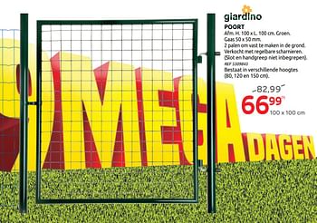 Promoties Poort - Giardino - Geldig van 20/05/2020 tot 01/06/2020 bij Brico