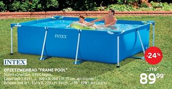 Promotions Opzetzwembad frame pool - Intex - Valide de 20/05/2020 à 01/06/2020 chez Brico