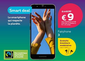 Promotions Fairphone 3 - Fairphone - Valide de 18/05/2020 à 01/06/2020 chez Proximus