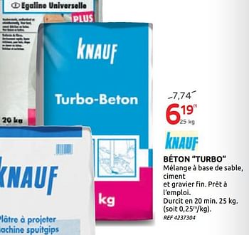 Promotions Béton turbo knauf - Knauf - Valide de 20/05/2020 à 01/06/2020 chez Brico